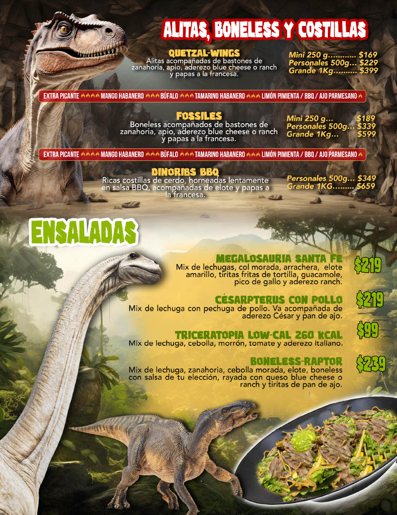 Menú Jurassic página 3