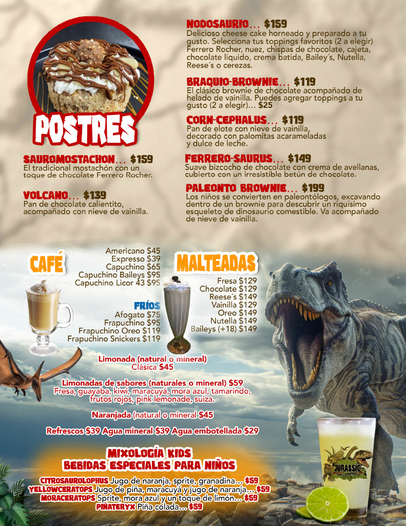 Menú Jurassic página 6